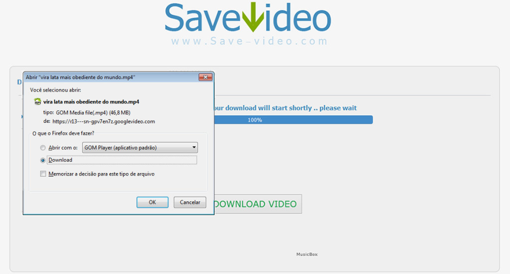 como salvar video no computador