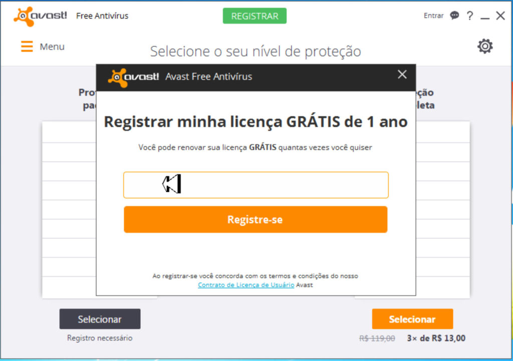 Como registrar a licença do Avast Free Antivírus gratis por 1 ano