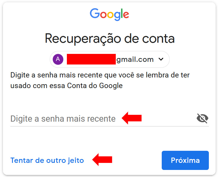 Como recuperar conta do google de outro celular